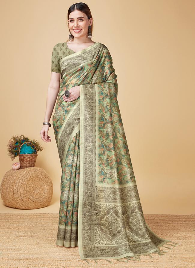 Soft Silk Light Green Traditional Wear Weaving Saree